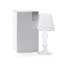 شمعدان قزاز طويل شفاف مزخرف بالخط العربي الكوفي دملاج Dimlaj Thuluth Large Candle Holder