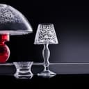 شمعدان قزاز طويل شفاف مزخرف بالخط العربي الكوفي دملاج Dimlaj Thuluth Large Candle Holder