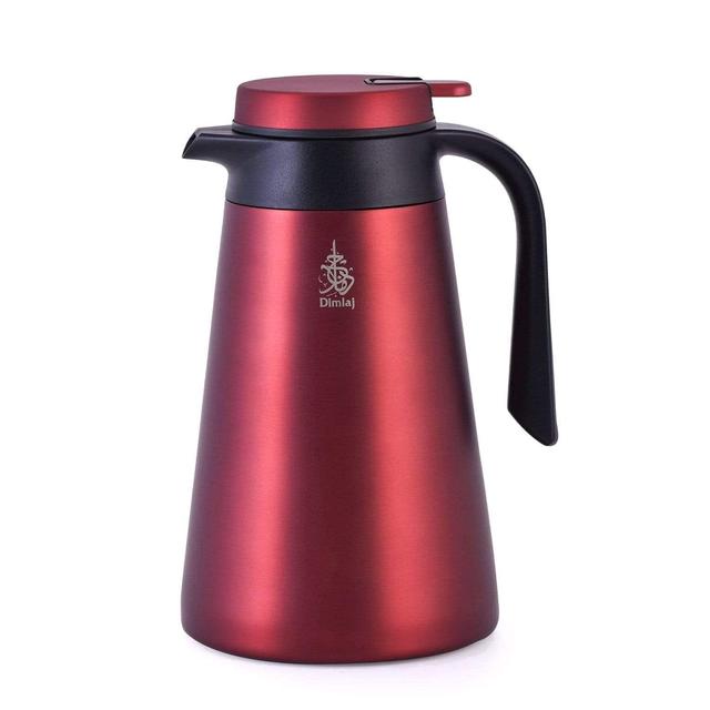 ترمس حافظ للحرارة 1.5 لتر للمياه الساخنة والباردة أحمر ديملاج  Dimlaj Vacuum Flask 1.5 Litre - SW1hZ2U6MTU3ODA2Mg==