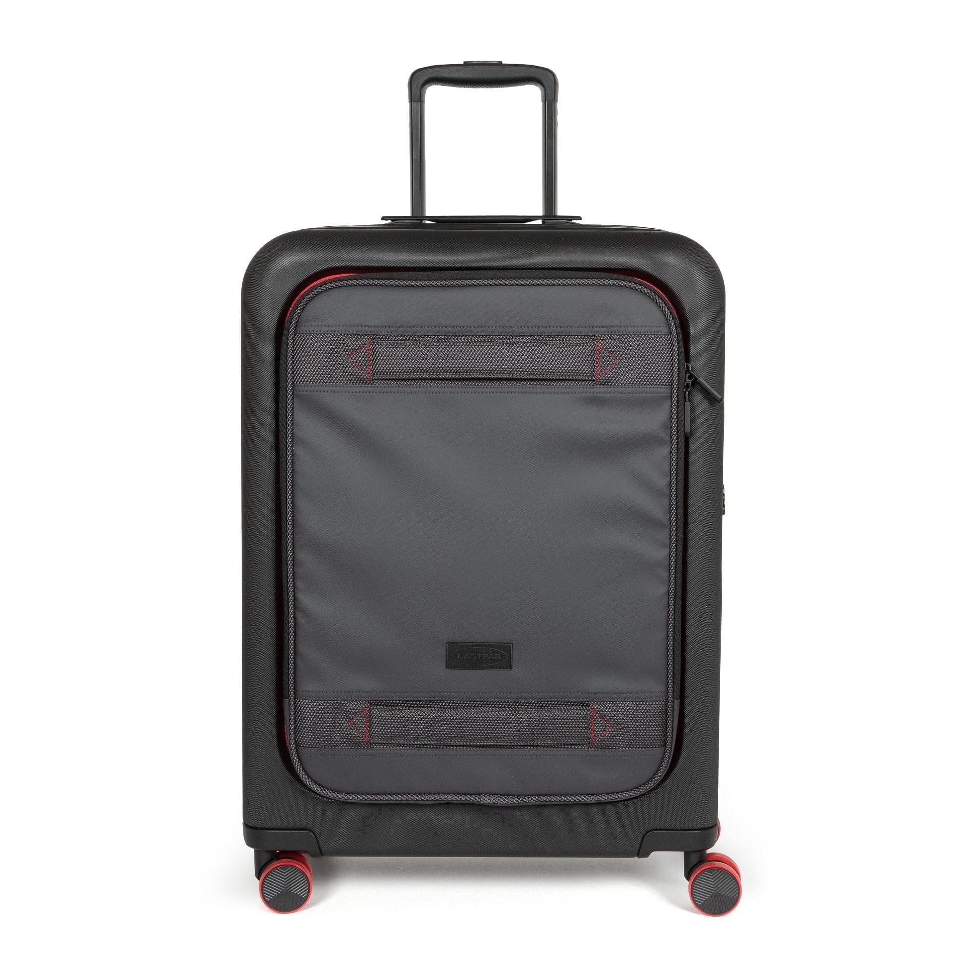 شنطة سفر 64 لتر بوليستر مع عجلات دوارة ايست باك ميديوم رمادي غامقEASTPAK Cnnct Case M Medium Travel Trolley