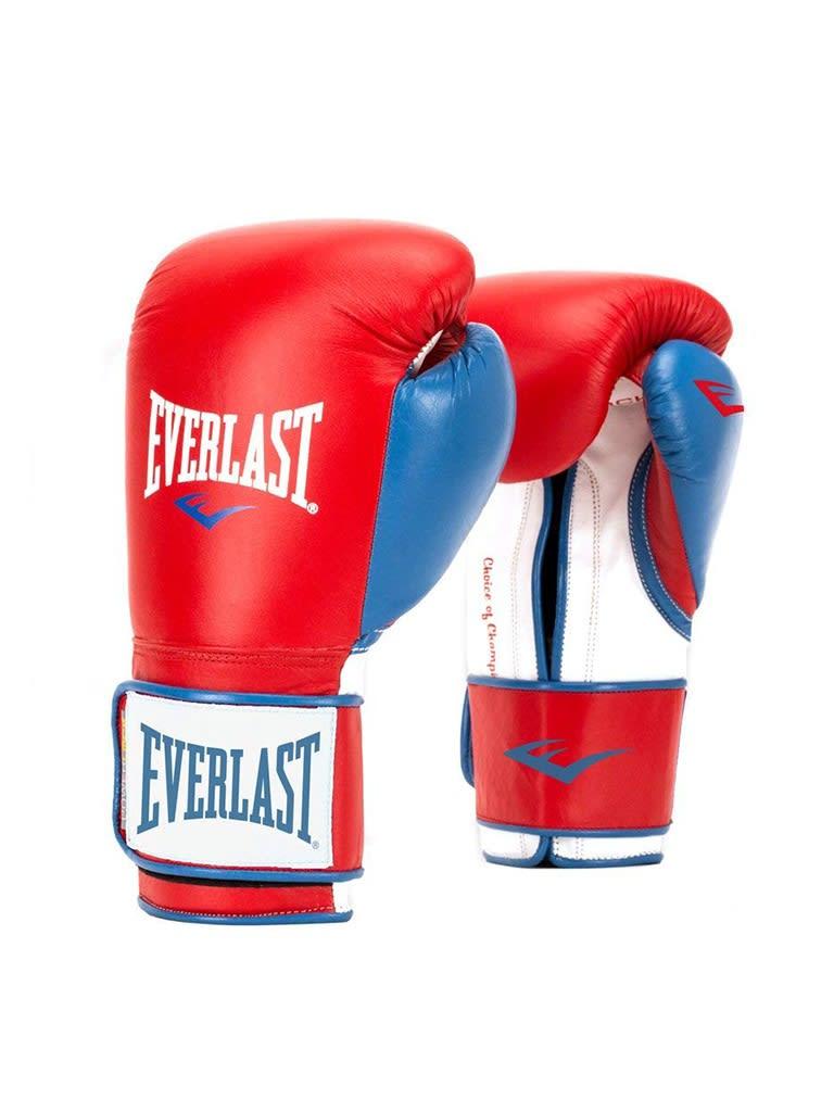 قفازات ملاكمة 16 اونصة جلد صناعي مع قفل قماشي ايفرلاست أزرق وأحمر Everlast Powerlock Traing Glove 16 Oz