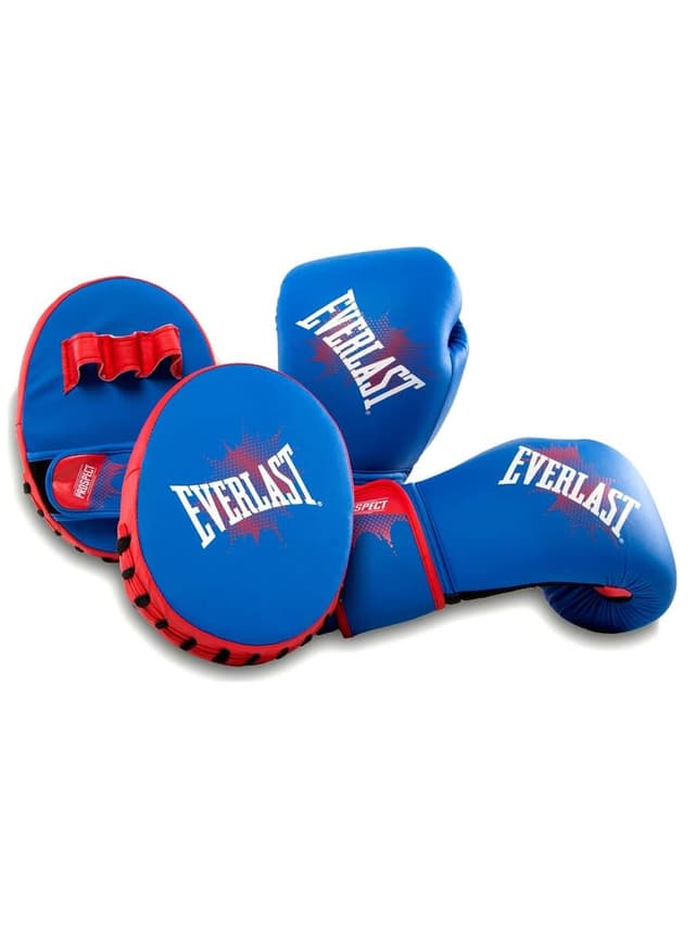 قفازات ملاكمة للاطفال 8 اونصة مع قفازات لكمة ايفرلاست أزرق وأحمر  Everlast Prospect Youth Mitt Kit Size 8 Oz