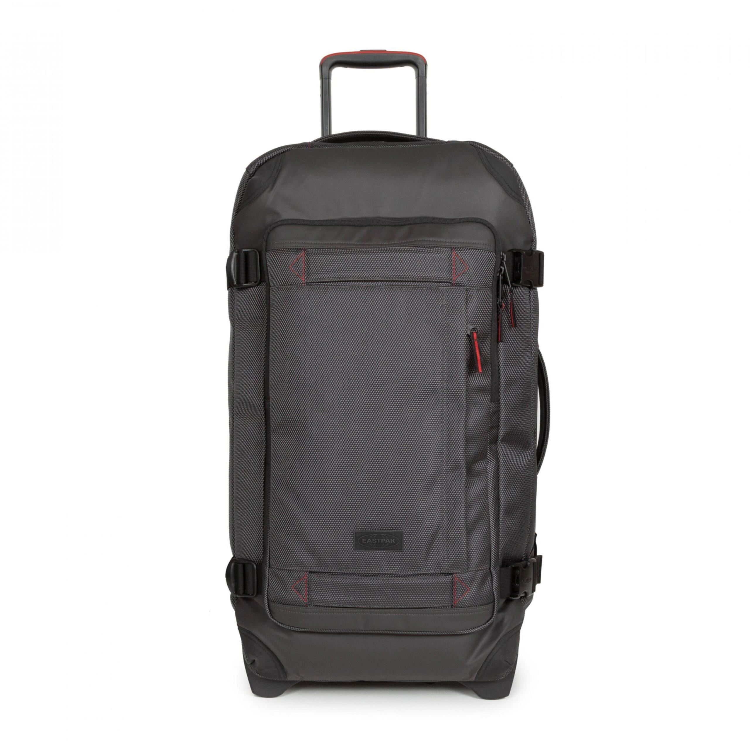 شنطة سفر 78 لتر بوليستر مع قفل مدمج ايست باك ميديوم رمادي غامق Eastpak Tranverz Cnnct M Medium Travel Trolley