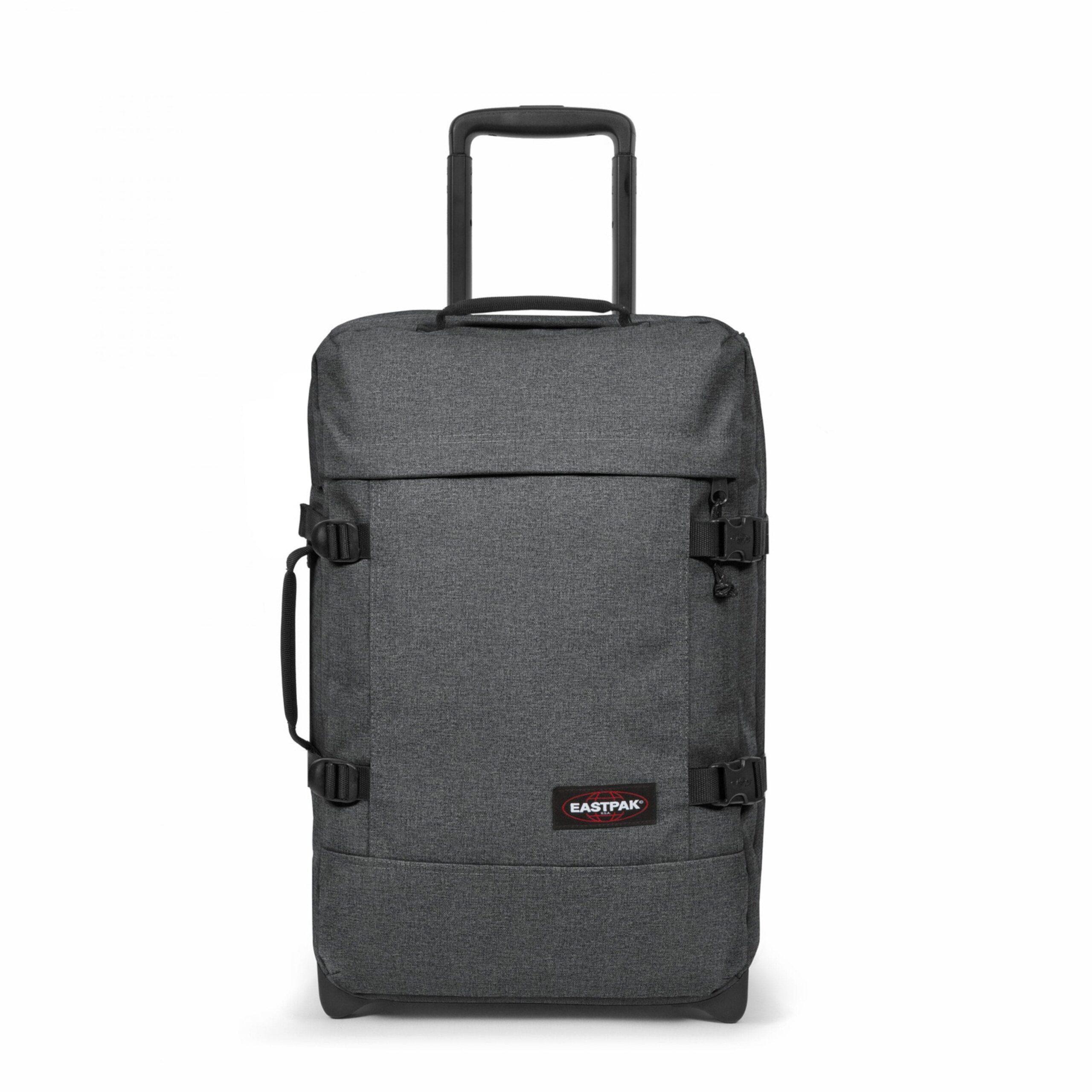 شنطة سفر صغيرة 42 لتر بوليستر مع أحزمة ضغط ايست باك سمول رمادي غامق  Eastpak Tranverz S Cabin Sized Wheeled Luggage