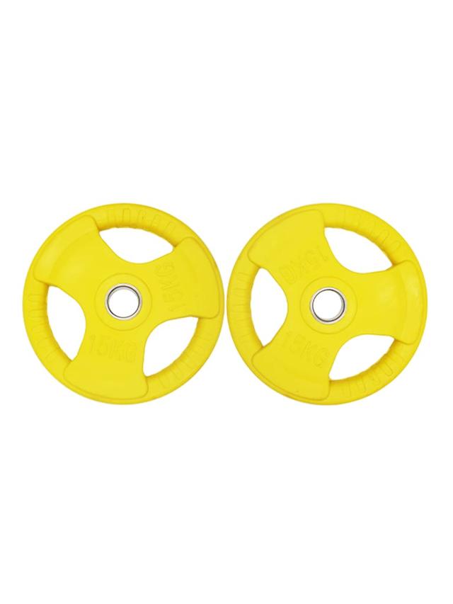 اوزان بار حديد 15 كيلو عدد 2 لون أصفر نايت شوت Knightshot Colored Rubber Plates - SW1hZ2U6MTU0OTQ0MQ==