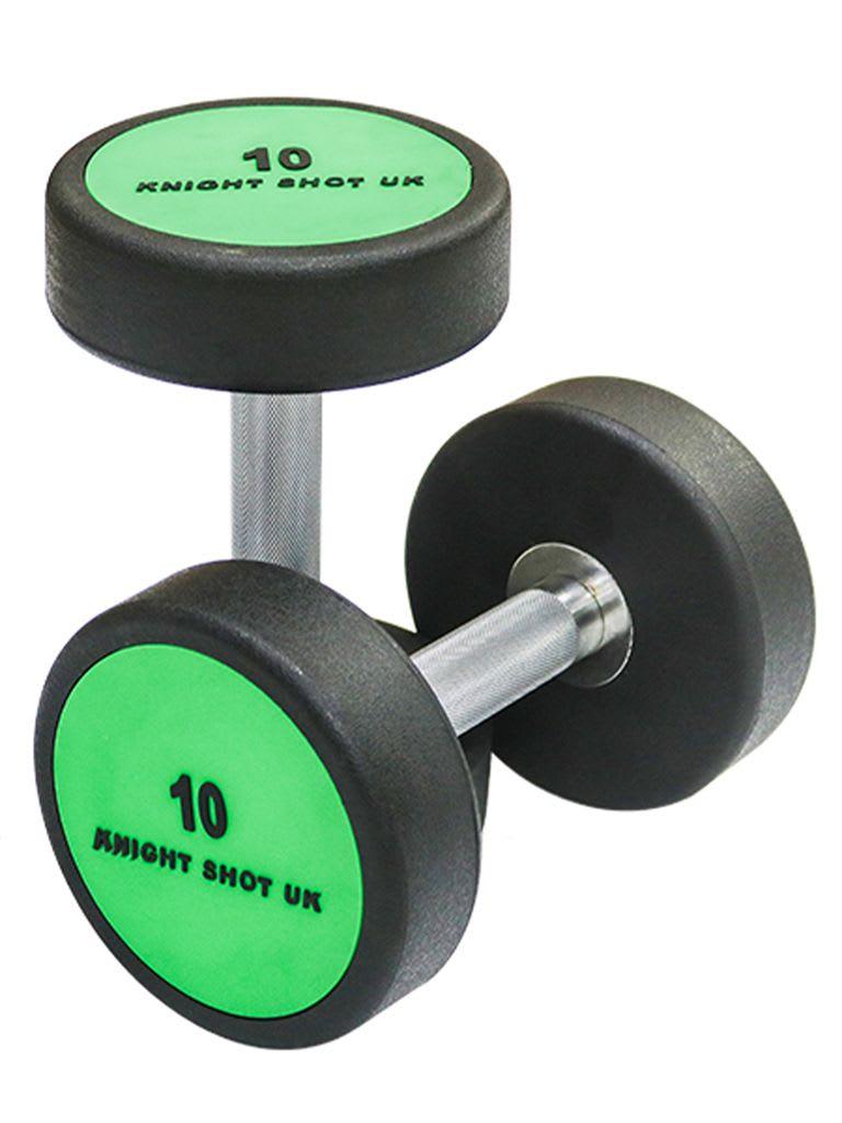 Knightshot PEV Dumbbell + Cast Iron Green-Black | Pair Color Green/BlackWeight 10 Kg