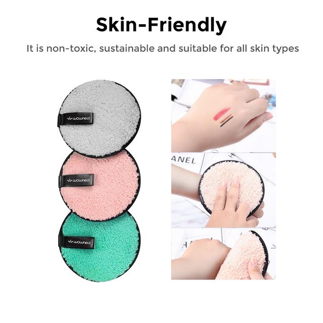 Wownect Reusable Sponge Makeup Remover Pad Cloth Face & Eye Cleansing Round Circle Puff Eco-friendly Washable Makeup Removing Pad [3 Per pack] Microfiber Powder Puff - SW1hZ2U6MTU5ODQ0OA==