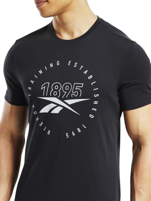 تي شيرت رجالي للتمارين مقاس صغير أسود ورمادي ريبوك Reebok Graphic Training Speedwick Tee - SW1hZ2U6MTUyNTExMA==