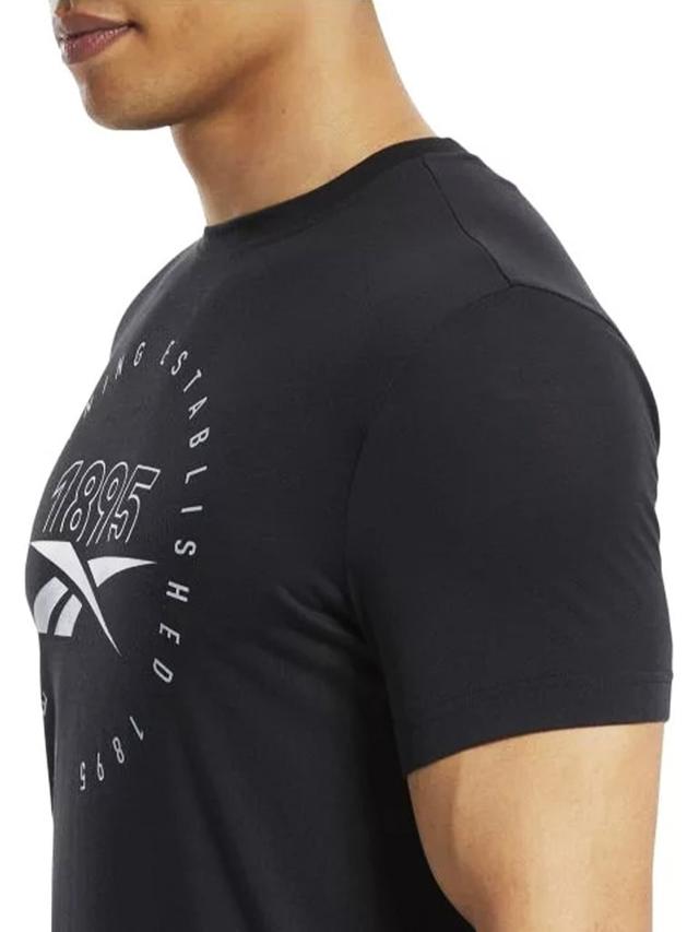 تي شيرت رجالي للتمارين مقاس صغير أسود ورمادي ريبوك Reebok Graphic Training Speedwick Tee - SW1hZ2U6MTUyNTExMg==