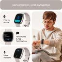 Fitbit Sense 2 Fitness Wristband with Heart Rate Tracker - Lunar White/Platinum - SW1hZ2U6MTY0NDExMw==