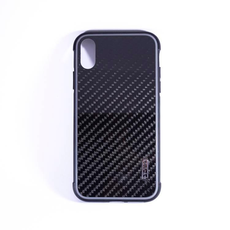 كفر ايفون اكس اس ماكس أسود بولي كربونات جي كايس G-Case Carbon Fiber Shield Series Back Case for iPhone Xs Max