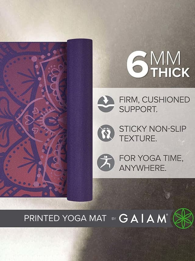 Gaiam Yoga Mat Premium De 6mm Impressão Extra Grossa E De Os  Jm