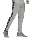 بنطلون اديداس رجالي رياضي قطن وبوليستر سمول رمادي Adidas 3-Stripes Tapered Pants