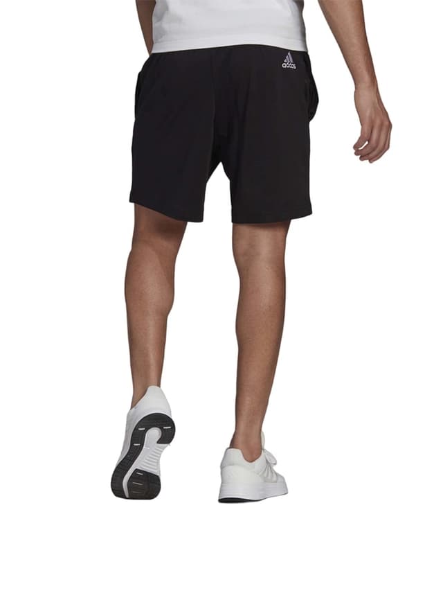 شورت اديداس رجالي رياضي قطن وبوليستر سمول أسود Adidas Aeroready Essentials Linear Logo Shorts