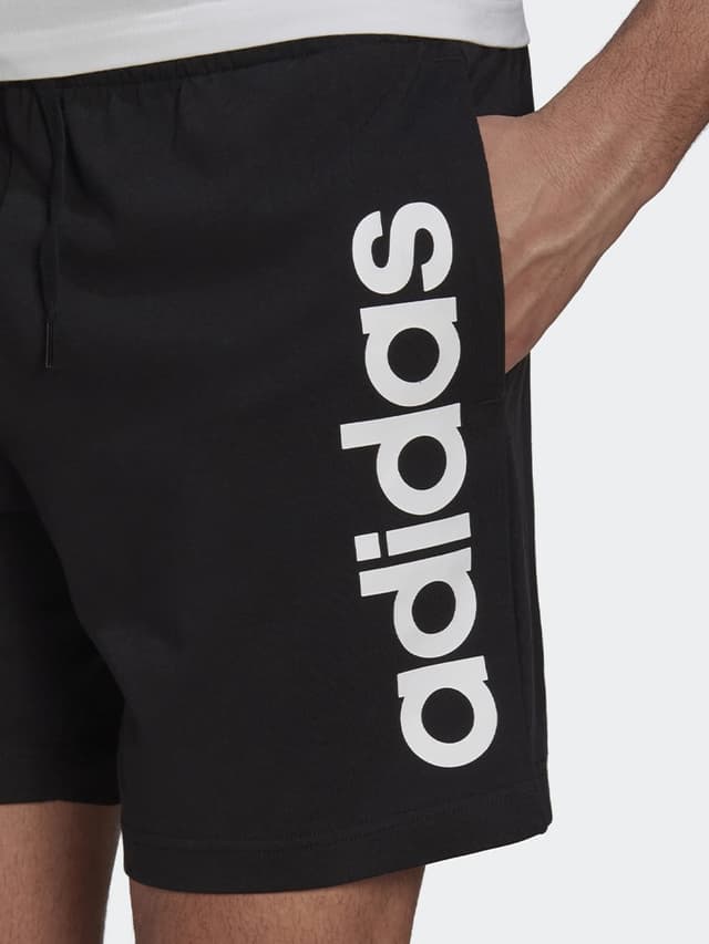 شورت اديداس رجالي رياضي قطن وبوليستر سمول أسود Adidas Aeroready Essentials Linear Logo Shorts