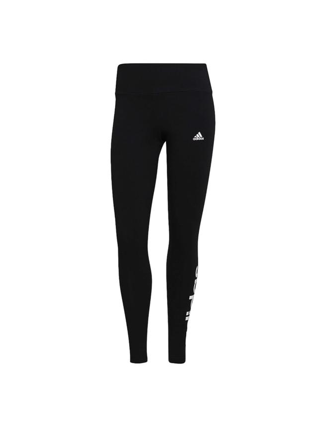 بنطلون رياضي نسائي مقاس صغير اسود اديداس Adidas High-Waisted Logo Leggings