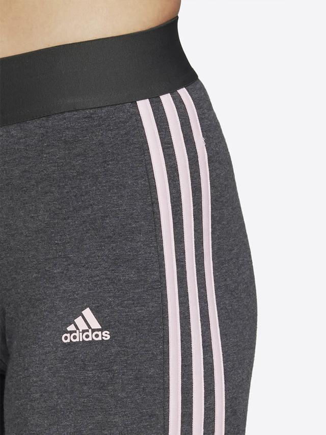 بنطلون رياضي بناتي مقاس صغير رمادي وزهري اديداس Adidas 3-Stripes Leggings