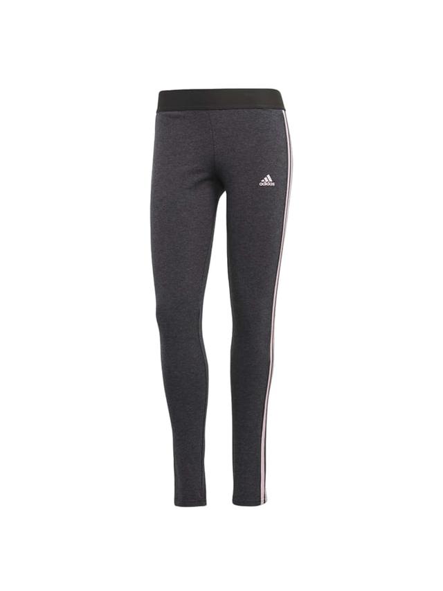 بنطلون رياضي بناتي مقاس صغير رمادي وزهري اديداس Adidas 3-Stripes Leggings