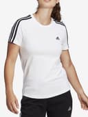 تي شيرت نسائي مقاس S ابيض اديداس Adidas Slim 3-Stripes Tee - 312872