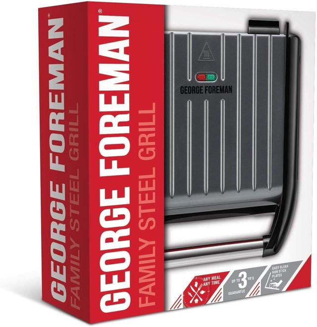 George Foreman Large Steel Grill Family, Grey 1850W - 25051 - SW1hZ2U6MTU1NjEyNg==