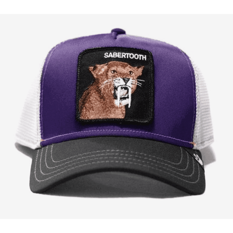 طاقية الراس من القطن والبوليستر قابلة للتعديل أرجواني جورين Goorin Bros The Sabertooth Tiger Unisex Trucker Cap