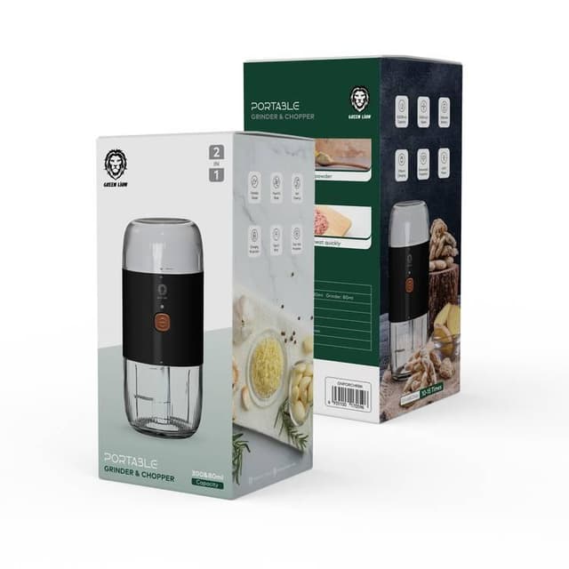 Green Lion Portable Grinder Chopper 80mL 300mL 60W Black
