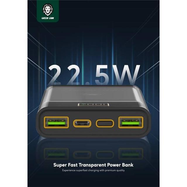بنك طاقة كبير 20 امبير شفاف جرين لايون Green Lion Super Fast Transparent Power Bank - SW1hZ2U6MTYzMjE4OQ==