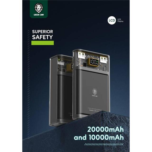 بنك طاقة كبير 20 امبير شفاف جرين لايون Green Lion Super Fast Transparent Power Bank - SW1hZ2U6MTYzMjE5Mw==