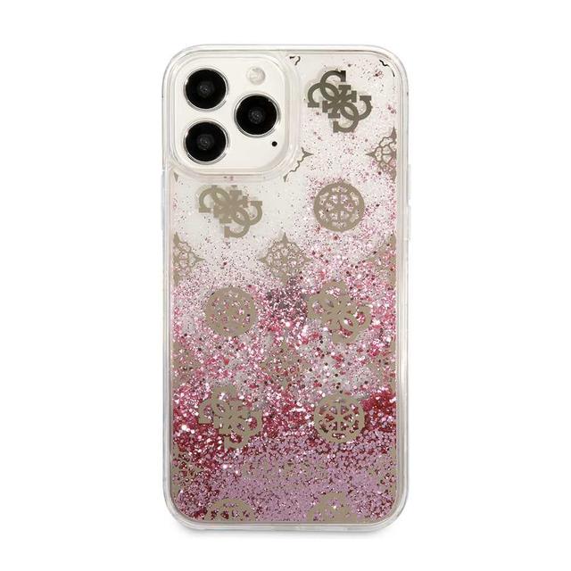 Guess Liquid Glitter Case Electroplated Peony Logo For iPhone 13 Pro (6.1") - Pink - SW1hZ2U6MTYzMDgzOQ==
