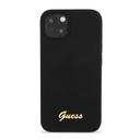 Guess Liquid Silicone Case With Gold Metal Logo Script For iPhone 13 (6.1") - Blac - SW1hZ2U6MTYzMDQ3NA==