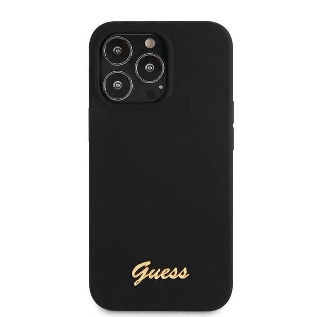 Guess Liquid Silicone Case With Gold Metal Logo Script For iPhone 13 Pro Max (6.7" - SW1hZ2U6MTYzMDM5NA==