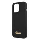 Guess Liquid Silicone Case With Gold Metal Logo Script For iPhone 13 Pro Max (6.7" - SW1hZ2U6MTYzMDQwMA==