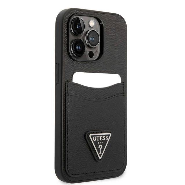 Guess Saffiano Case with Double Card Slot & Triangle Logo for iPhone 15 Pro - - SW1hZ2U6MTYyNzg3NQ==