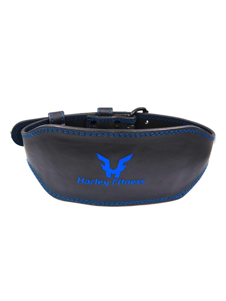 حزام  الظهر الرياضي جلد طبيعي ميديوم هارلي فيتنس أزرق Harley Fitness Weight Lifting Belt