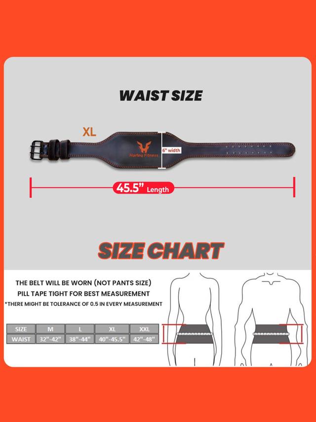 حزام رياضي لرفع الاثقال جلد طبيعي ميديوم هارلي فيتنس بني Harley Fitness Weight Lifting Belt