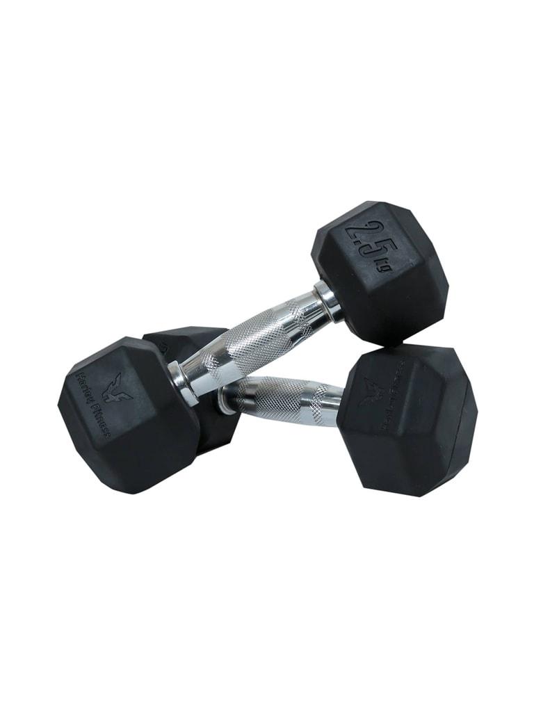 زوج دمبلة 2.5 كيلو هارلي فيتنس Harley Fitness Premium Rubber Coated Bouncing Hex Dumbbells