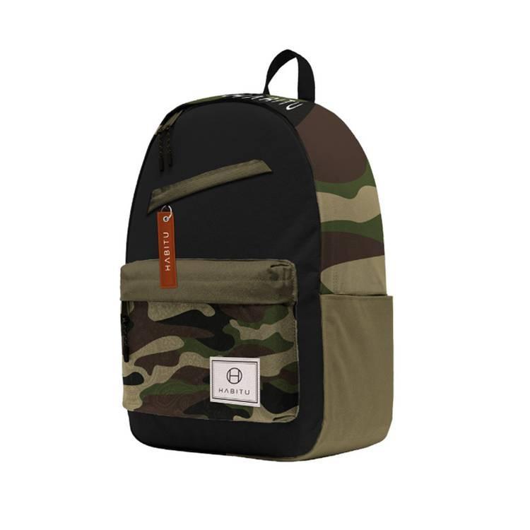 Habitu Polyester Backpack 15.6" - Black Camo