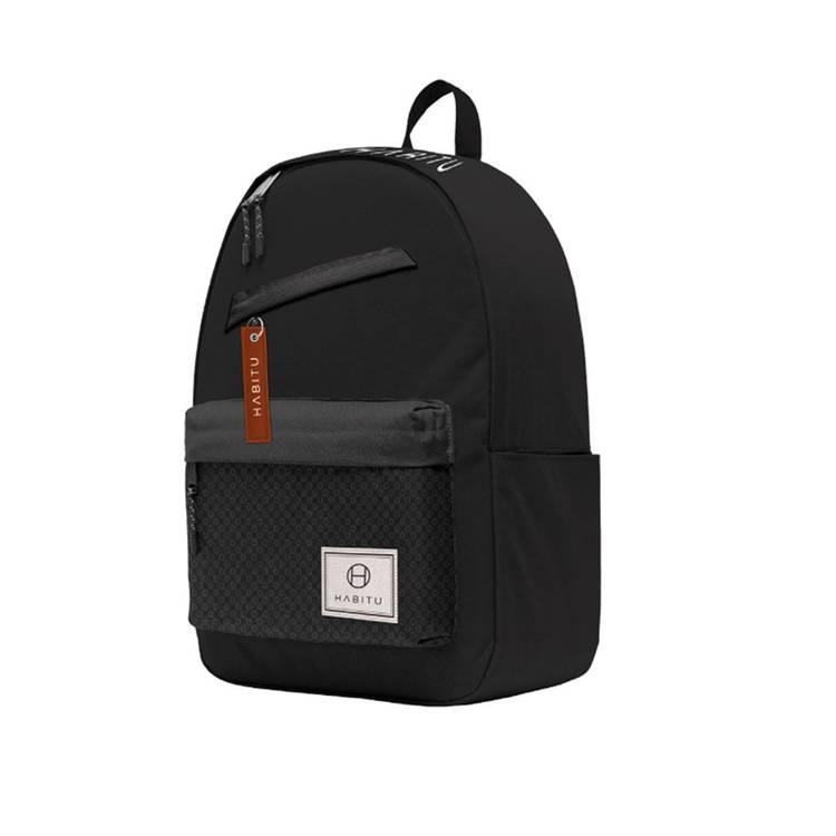 شنطة ظهر من البوليستر 15.6 انش أسود هابيتو Habitu Polyester Backpack