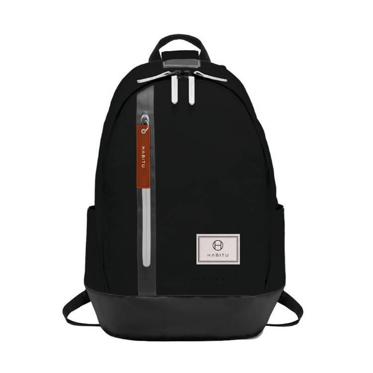 Habitu Polyester Backpack 15.6" ( Vertical ) - Black