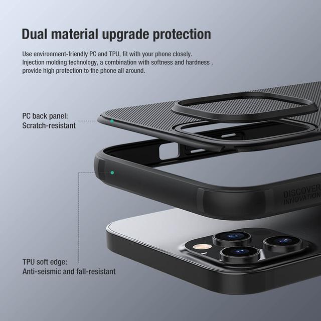 كفر جوال ايفون 13 برو ماكس من نيلكين لون أزرق Nillkin Cover Compatible with Apple iPhone 13 Pro Max Case Super Frosted Shield Hard Phone Cover - SW1hZ2U6MTU5NzI2Ng==