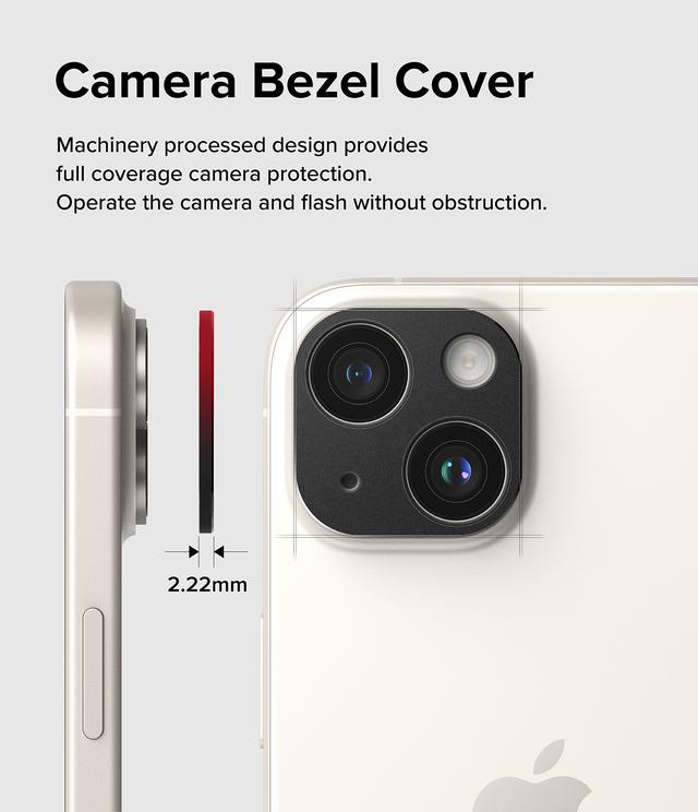 Ringke [ Pack of 2 ] Camera Styling Compatible with iPhone 15 Pro Max / 15 Pro Camera Lens Protector, Aluminium Frame Tough Protective Cover Sticker - Black - SW1hZ2U6MTU5NjUxOQ==