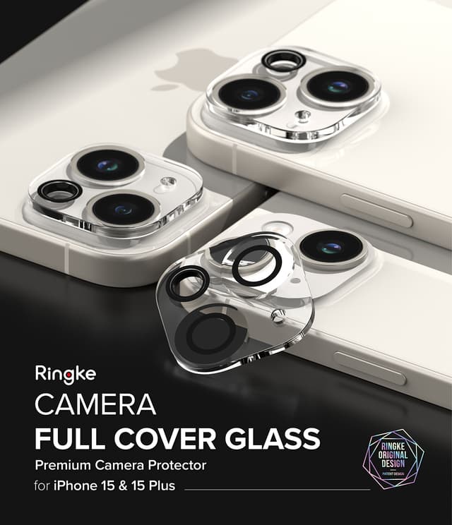 Ringke Invisible Defender iPhone 15 Plus / 15 Tempered Glass Lens Protector [Pack of 2][ Camera Lens Protector Compatible with Apple iPhone 15 Plus / 15 ] - 2Pack