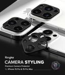 Ringke [ Pack of 2 ] Camera Styling Compatible with iPhone 15 Pro Max / 15 Pro Camera Lens Protector, Aluminium Frame Tough Protective Cover Sticker - Black - SW1hZ2U6MTU5NjUxMA==