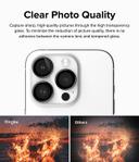 Ringke Camera Lens Frame Glass Protector Compatible with iPhone 15 Pro Max (2023), Anti-Fingerprint Camera Lens Tempered Glass Covers and Aluminum Alloy Frames Adhesive Coating - Black - SW1hZ2U6MTU5NjQzMg==