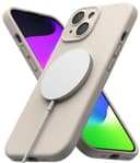 Ringke Silicone Magnetic Compatible with iPhone 15 Plus Case Cover Powerful Magnet Long Lasting Silky Feel Anti-Fingerprint iPhone 15 Plus Back Cover - Stone