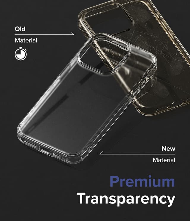 Ringke Fusion-X Compatible with iPhone 15 Pro Max Case Cover Transparent Hard Back Soft Flexible TPU Bumper Scratch Resistant Shockproof Protection iPhone 15 Pro Max Back Cover - Clear