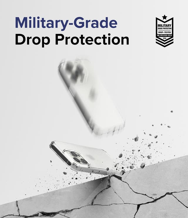 Ringke Fusion-X Compatible with iPhone 15 Pro Max Case Cover Transparent Hard Back Soft Flexible TPU Bumper Scratch Resistant Shockproof Protection iPhone 15 Pro Max Back Cover - Matte Clear