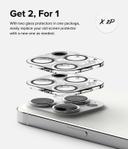 Ringke Camera Lens Frame Glass Protector Compatible with iPhone 15 Plus / 15 (2023), Anti-Fingerprint Camera Lens Tempered Glass Covers and Aluminum Alloy Frames Adhesive Coating - Black - SW1hZ2U6MTU5NjUwMQ==