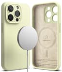 Ringke Silicone Magnetic Compatible with iPhone 15 Pro Max Case Cover Powerful Magnet Long Lasting Silky Feel Anti-Fingerprint iPhone 15 Pro Max Back Cover - Sunny Lime