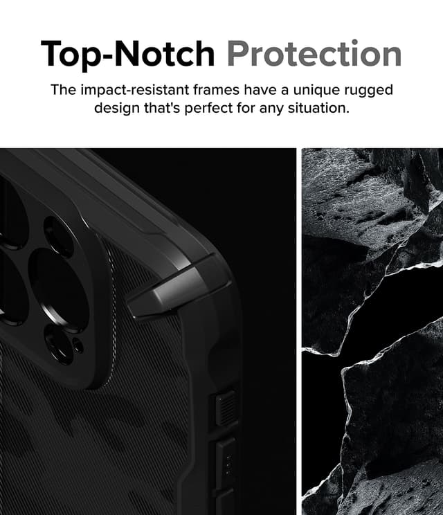 كفر جوال ايفون 15 فيوجن اكس من رينجكي لون أسود Ringke Fusion X Compatible with iPhone 15 Case Cover